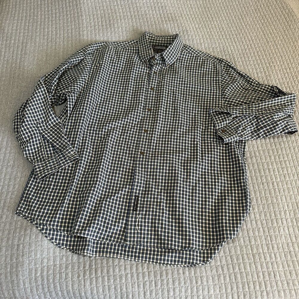 Vintage Abercrombie & Fitch  Men’s XL Blue White Check Cotton Button-Up Shirt